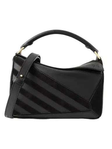 Loewe Puzzle Small Suede-trimmed Leather Shoulder Bag | Thumbnail 1 Loewe Puzzle Small Suede-trimmed Leather Shoulder Bag | Thumbnail 1