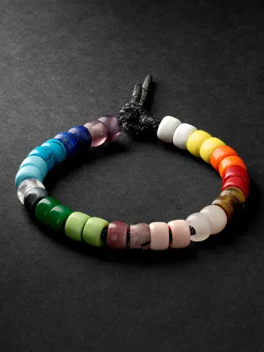 Carolina Bucci Forte Beads Blackened Gold Multi-Stone Bracelet - Men | Thumbnail 1 Carolina Bucci Forte Beads Blackened Gold Multi-Stone Bracelet - Men | Thumbnail 1