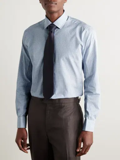 Charvet Checked Cotton-Poplin Shirt - Men | Thumbnail 2 Charvet Checked Cotton-Poplin Shirt - Men | Thumbnail 2