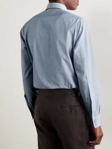 Charvet Checked Cotton-Poplin Shirt - Men | Thumbnail 3 Charvet Checked Cotton-Poplin Shirt - Men | Thumbnail 3