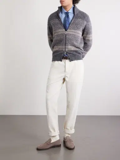 Brunello Cucinelli Cutaway-Collar Cotton-Chambray Shirt - Men | Thumbnail 2 Brunello Cucinelli Cutaway-Collar Cotton-Chambray Shirt - Men | Thumbnail 2