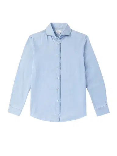 Brunello Cucinelli Cutaway-Collar Cotton-Chambray Shirt - Men | Thumbnail 1 Brunello Cucinelli Cutaway-Collar Cotton-Chambray Shirt - Men | Thumbnail 1