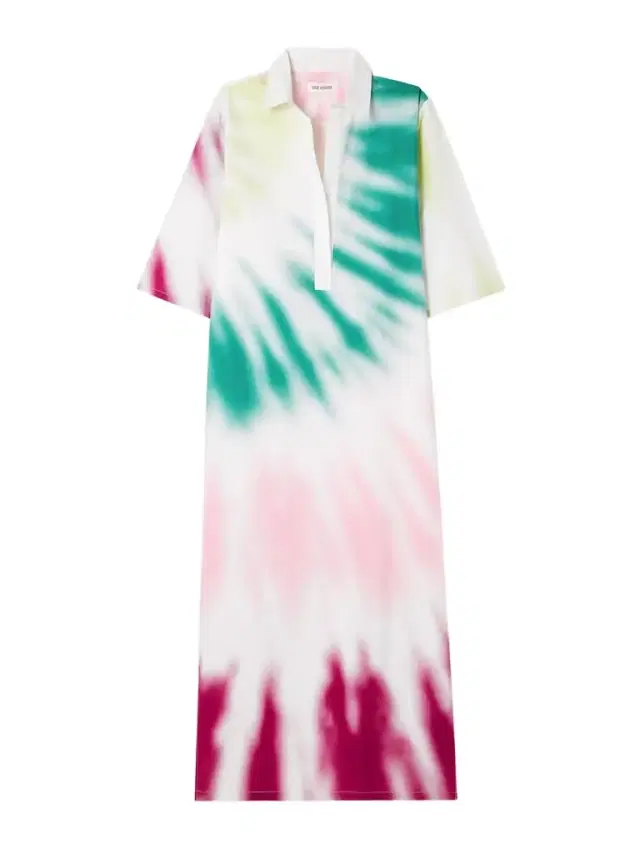 Rosie Assoulin Oversized Tie-dyed Cotton-poplin Maxi Shirt Dress