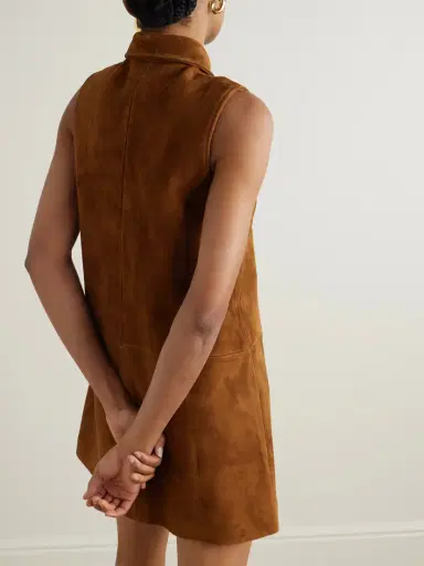 Frame Paneled Suede Mini Shirt Dress | Thumbnail 3 Frame Paneled Suede Mini Shirt Dress | Thumbnail 3