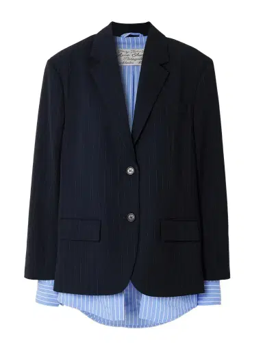 Acne Studios Layered Striped Twill Blazer | Thumbnail 1 Acne Studios Layered Striped Twill Blazer | Thumbnail 1