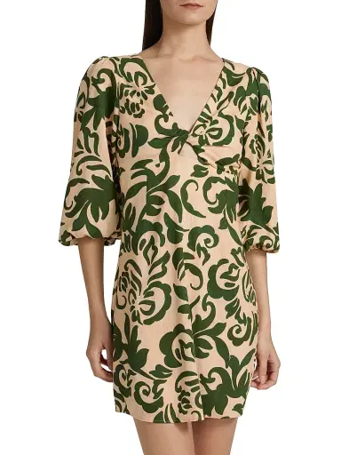 MISA Los Angeles Women's Willa Printed Keyhole Minidress - Tonal Cactus | Thumbnail 3 MISA Los Angeles Women's Willa Printed Keyhole Minidress - Tonal Cactus | Thumbnail 3