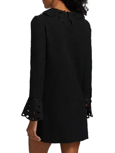 Oscar de la Renta Women's Threadwork Cut-Out Tweed Dress - Black | Thumbnail 5 Oscar de la Renta Women's Threadwork Cut-Out Tweed Dress - Black | Thumbnail 5