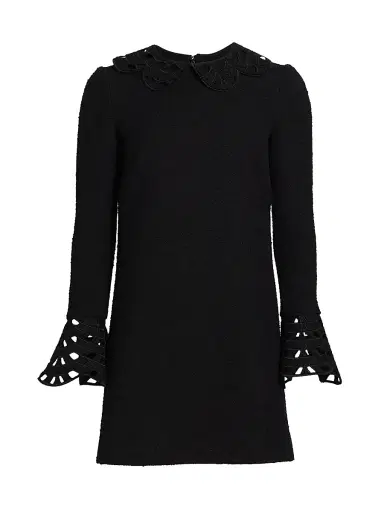Oscar de la Renta Women's Threadwork Cut-Out Tweed Dress - Black | Thumbnail 1 Oscar de la Renta Women's Threadwork Cut-Out Tweed Dress - Black | Thumbnail 1