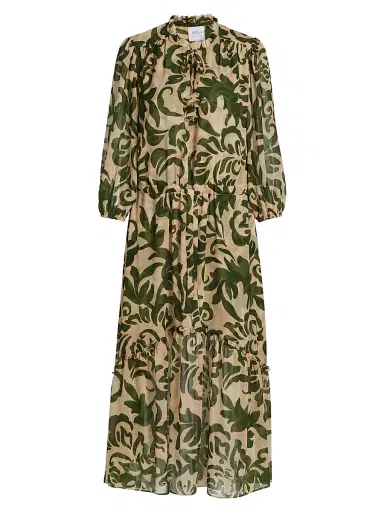 MISA Los Angeles Women's Olivia Printed Chiffon Midi-Dress - Tonal Cactus | Thumbnail 1 MISA Los Angeles Women's Olivia Printed Chiffon Midi-Dress - Tonal Cactus | Thumbnail 1