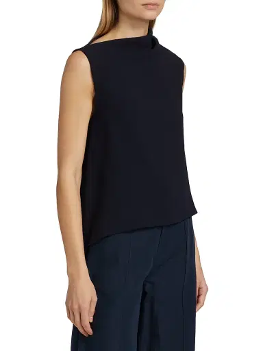 Vince Women's Draped Asymmetric A-Line Top - Coastal - Size XS | Thumbnail 4 Vince Women's Draped Asymmetric A-Line Top - Coastal - Size XS | Thumbnail 4
