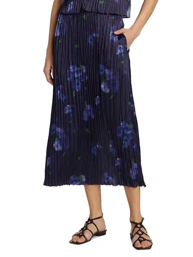 Vince Women's Poppy Blur Crushed Column Midi-Skirt - Midnight | Thumbnail 3 Vince Women's Poppy Blur Crushed Column Midi-Skirt - Midnight | Thumbnail 3