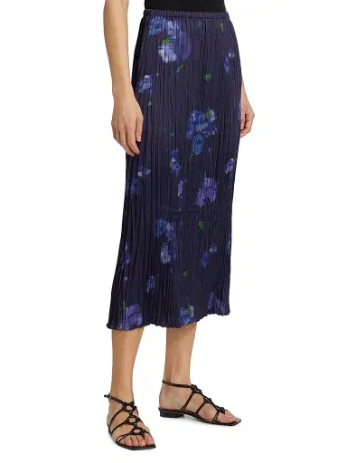 Vince Women's Poppy Blur Crushed Column Midi-Skirt - Midnight | Thumbnail 4 Vince Women's Poppy Blur Crushed Column Midi-Skirt - Midnight | Thumbnail 4