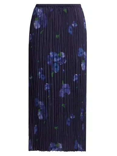 Vince Women's Poppy Blur Crushed Column Midi-Skirt - Midnight | Thumbnail 1 Vince Women's Poppy Blur Crushed Column Midi-Skirt - Midnight | Thumbnail 1