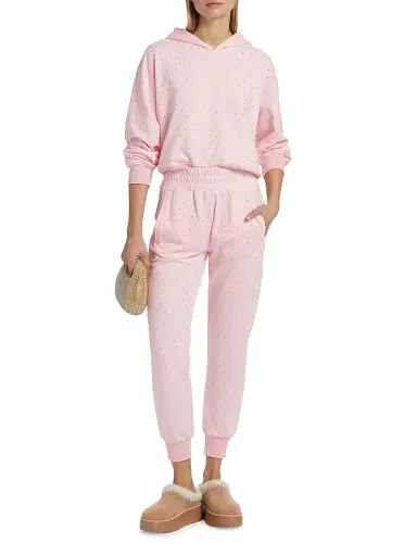Generation Love Women's Ruel Crystal French Terry Elasticized Sweatpants - Sugar Pink | Thumbnail 2 Generation Love Women's Ruel Crystal French Terry Elasticized Sweatpants - Sugar Pink | Thumbnail 2