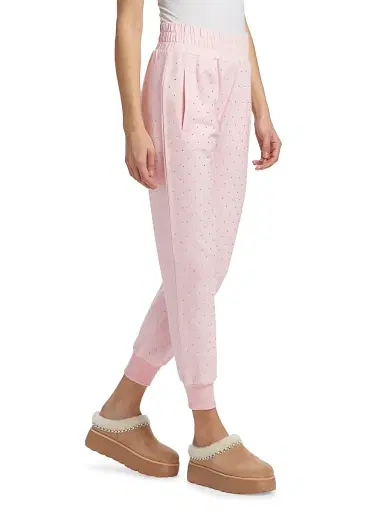 Generation Love Women's Ruel Crystal French Terry Elasticized Sweatpants - Sugar Pink | Thumbnail 4 Generation Love Women's Ruel Crystal French Terry Elasticized Sweatpants - Sugar Pink | Thumbnail 4