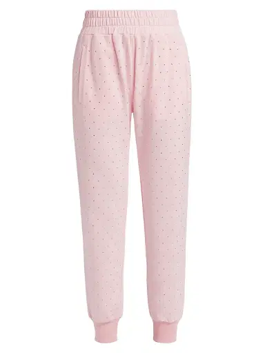 Generation Love Women's Ruel Crystal French Terry Elasticized Sweatpants - Sugar Pink | Thumbnail 1 Generation Love Women's Ruel Crystal French Terry Elasticized Sweatpants - Sugar Pink | Thumbnail 1