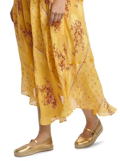 Ulla Johnson Women's Caprice Asymmetric Printed Silk Midi-Dress - Soleil | Thumbnail 6 Ulla Johnson Women's Caprice Asymmetric Printed Silk Midi-Dress - Soleil | Thumbnail 6