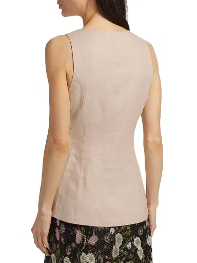 Cami NYC Women's Sabella Linen-Cotton Vest - Cannoli | Thumbnail 5 Cami NYC Women's Sabella Linen-Cotton Vest - Cannoli | Thumbnail 5