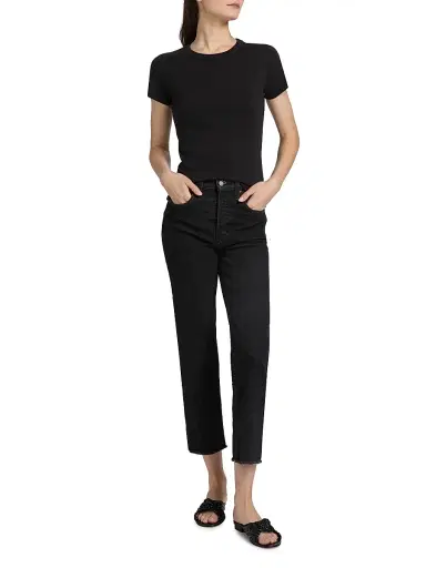Leset Women's Nando Slim Fit Cotton T-Shirt - Black | Thumbnail 9 Leset Women's Nando Slim Fit Cotton T-Shirt - Black | Thumbnail 9