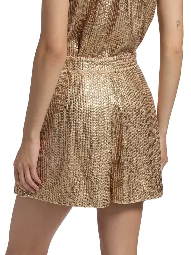 Kobi Halperin Women's Ocean Metallic Sequin Shorts - Sand | Thumbnail 5 Kobi Halperin Women's Ocean Metallic Sequin Shorts - Sand | Thumbnail 5