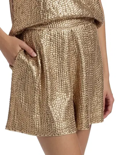 Kobi Halperin Women's Ocean Metallic Sequin Shorts - Sand | Thumbnail 6 Kobi Halperin Women's Ocean Metallic Sequin Shorts - Sand | Thumbnail 6