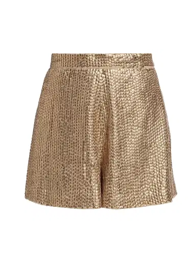 Kobi Halperin Women's Ocean Metallic Sequin Shorts - Sand | Thumbnail 1 Kobi Halperin Women's Ocean Metallic Sequin Shorts - Sand | Thumbnail 1