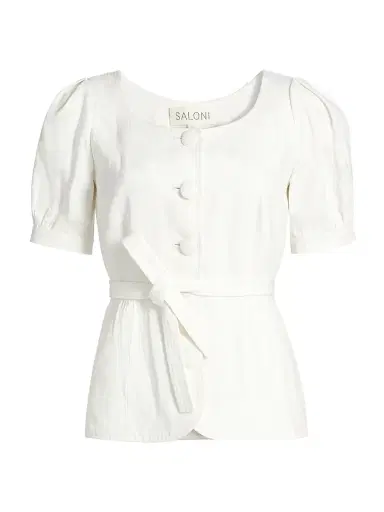 Saloni Women's Blanca Puff-Sleeve Jacket - | Thumbnail 1 Saloni Women's Blanca Puff-Sleeve Jacket - | Thumbnail 1