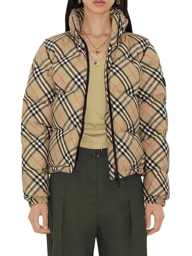 Burberry Women's Check Down Puffer Jacket - Sand Ip Check - Size XL | Thumbnail 3 Burberry Women's Check Down Puffer Jacket - Sand Ip Check - Size XL | Thumbnail 3