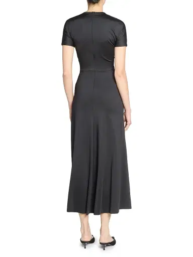 Victoria Beckham Women's Gathered Cotton T-Shirt Midi-Dress - Black - Size 0 | Thumbnail 5 Victoria Beckham Women's Gathered Cotton T-Shirt Midi-Dress - Black - Size 0 | Thumbnail 5