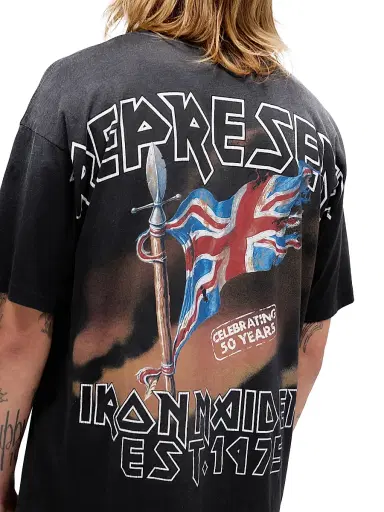 Represent Men's Iron Maiden Steed T-Shirt - Stained Black | Thumbnail 8 Represent Men's Iron Maiden Steed T-Shirt - Stained Black | Thumbnail 8