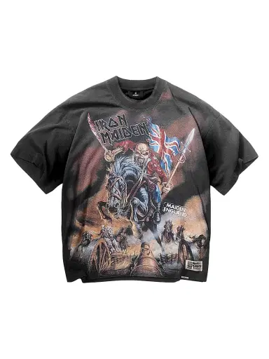 Represent Men's Iron Maiden Steed T-Shirt - Stained Black | Thumbnail 1 Represent Men's Iron Maiden Steed T-Shirt - Stained Black | Thumbnail 1
