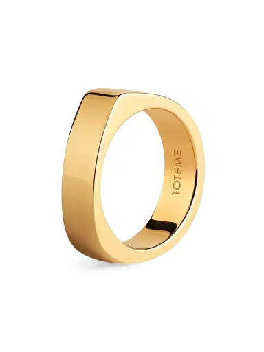 Toteme Women's 18kt Gold-Plated Signature Ring - Gold | Thumbnail 1 Toteme Women's 18kt Gold-Plated Signature Ring - Gold | Thumbnail 1