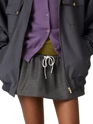 Miu Miu Women's Prince of Wales Miniskirt - Grey | Thumbnail 2 Miu Miu Women's Prince of Wales Miniskirt - Grey | Thumbnail 2