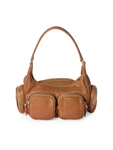 Miu Miu Women's Pocket Nappa Leather Shoulder Bag - Brown | Thumbnail 5 Miu Miu Women's Pocket Nappa Leather Shoulder Bag - Brown | Thumbnail 5