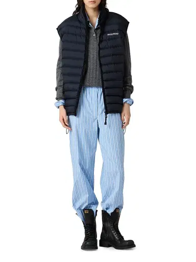 Miu Miu Women's Light Pongé Down Vest | Thumbnail 7 Miu Miu Women's Light Pongé Down Vest | Thumbnail 7