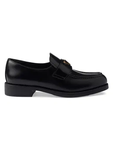Prada Women's Brushed Leather Loafers | Thumbnail 1 Prada Women's Brushed Leather Loafers | Thumbnail 1