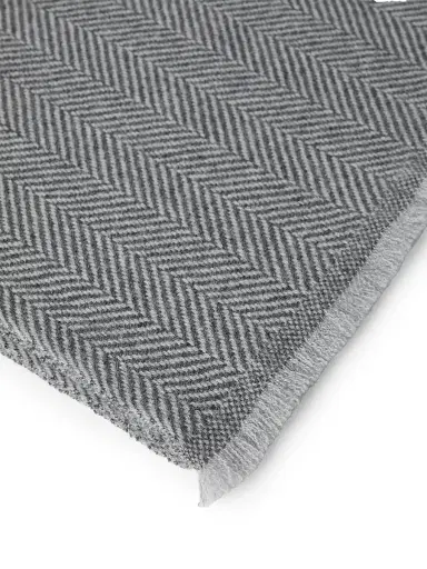 Brunello Cucinelli Men's Cashmere Chevron Scarf - Light Grey | Thumbnail 3 Brunello Cucinelli Men's Cashmere Chevron Scarf - Light Grey | Thumbnail 3