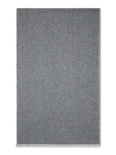 Brunello Cucinelli Men's Cashmere Chevron Scarf - Light Grey | Thumbnail 1 Brunello Cucinelli Men's Cashmere Chevron Scarf - Light Grey | Thumbnail 1