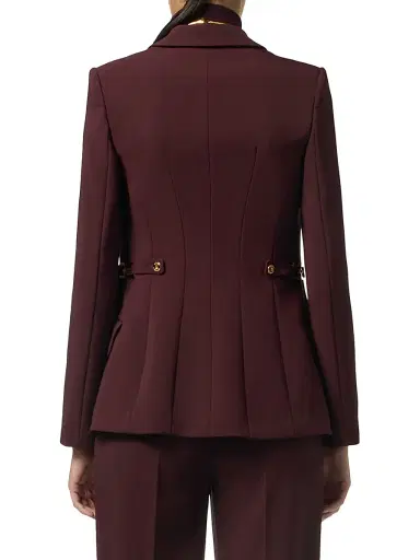 Elisabetta Franchi Women's Lightweight Crêpe Jacket - Merlot | Thumbnail 4 Elisabetta Franchi Women's Lightweight Crêpe Jacket - Merlot | Thumbnail 4