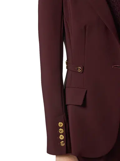 Elisabetta Franchi Women's Lightweight Crêpe Jacket - Merlot | Thumbnail 5 Elisabetta Franchi Women's Lightweight Crêpe Jacket - Merlot | Thumbnail 5