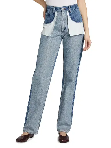 MM6 MAISON MARGIELA Women's Reversed Five-Pocket Straight-Leg Jeans | Thumbnail 3 MM6 MAISON MARGIELA Women's Reversed Five-Pocket Straight-Leg Jeans | Thumbnail 3