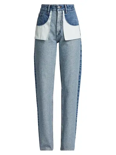 MM6 MAISON MARGIELA Women's Reversed Five-Pocket Straight-Leg Jeans | Thumbnail 1 MM6 MAISON MARGIELA Women's Reversed Five-Pocket Straight-Leg Jeans | Thumbnail 1