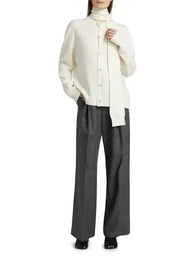 MM6 MAISON MARGIELA Women's Tieneck Virgin Wool-Blend Cardigan | Thumbnail 2 MM6 MAISON MARGIELA Women's Tieneck Virgin Wool-Blend Cardigan | Thumbnail 2