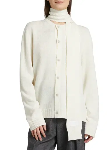 MM6 MAISON MARGIELA Women's Tieneck Virgin Wool-Blend Cardigan | Thumbnail 3 MM6 MAISON MARGIELA Women's Tieneck Virgin Wool-Blend Cardigan | Thumbnail 3
