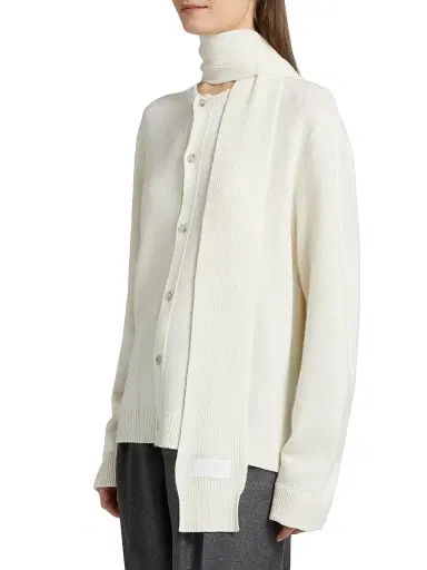 MM6 MAISON MARGIELA Women's Tieneck Virgin Wool-Blend Cardigan | Thumbnail 4 MM6 MAISON MARGIELA Women's Tieneck Virgin Wool-Blend Cardigan | Thumbnail 4