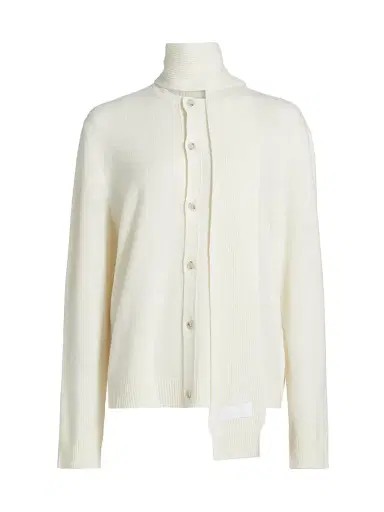 MM6 MAISON MARGIELA Women's Tieneck Virgin Wool-Blend Cardigan | Thumbnail 1 MM6 MAISON MARGIELA Women's Tieneck Virgin Wool-Blend Cardigan | Thumbnail 1
