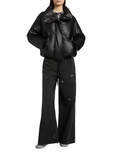 MM6 MAISON MARGIELA Women's Faux Leather Down Jacket | Thumbnail 2 MM6 MAISON MARGIELA Women's Faux Leather Down Jacket | Thumbnail 2