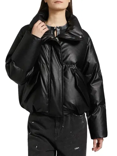 MM6 MAISON MARGIELA Women's Faux Leather Down Jacket | Thumbnail 3 MM6 MAISON MARGIELA Women's Faux Leather Down Jacket | Thumbnail 3