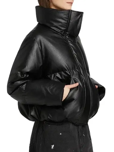 MM6 MAISON MARGIELA Women's Faux Leather Down Jacket | Thumbnail 4 MM6 MAISON MARGIELA Women's Faux Leather Down Jacket | Thumbnail 4