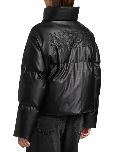 MM6 MAISON MARGIELA Women's Faux Leather Down Jacket | Thumbnail 5 MM6 MAISON MARGIELA Women's Faux Leather Down Jacket | Thumbnail 5